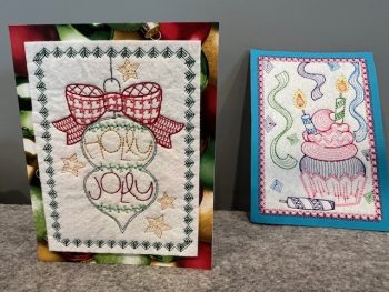 Machine Embroidered Greeting Cards