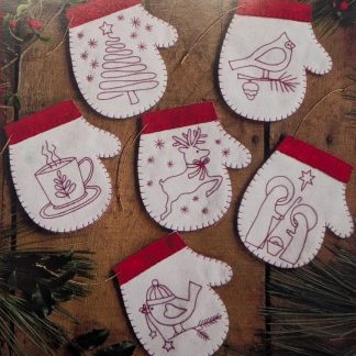 Redwork Mittens